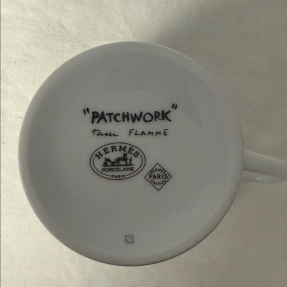 Hermès Patchwork Tasse Flamme Teacup + Soucoupe Bourrasque Saucer EUC w/ Box - Picture 5 of 8
